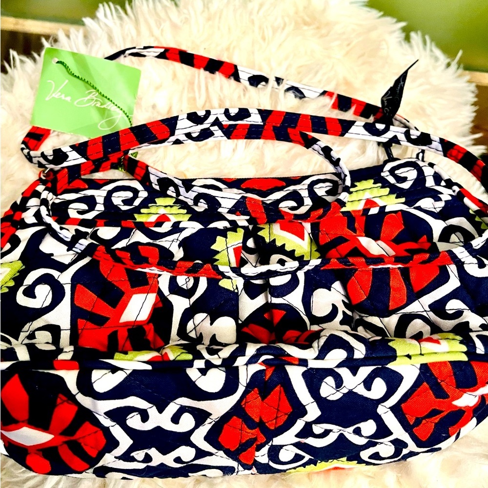 Vera Bradley retired Frannie Sun Valley Shoulder Bag/Purse Navy/Lime…NWT